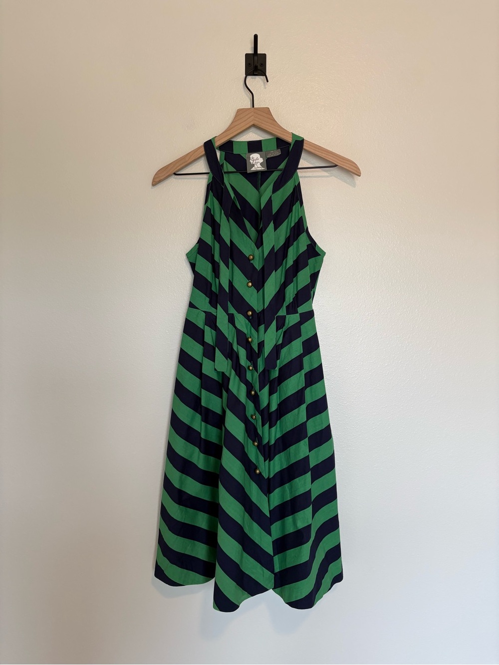 Anthropologie Girls from Savoy Chevron Striped Sleeveless Fit & Flare Dress 2P - Picture 3 of 9